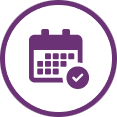 Icon of calendar representing regular managed IT services maintenance