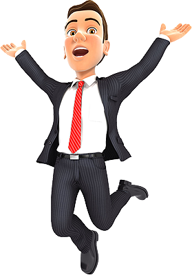 Business executive jumping for joy due to our cloud solutions saving his business tens of thousands of dollars!
